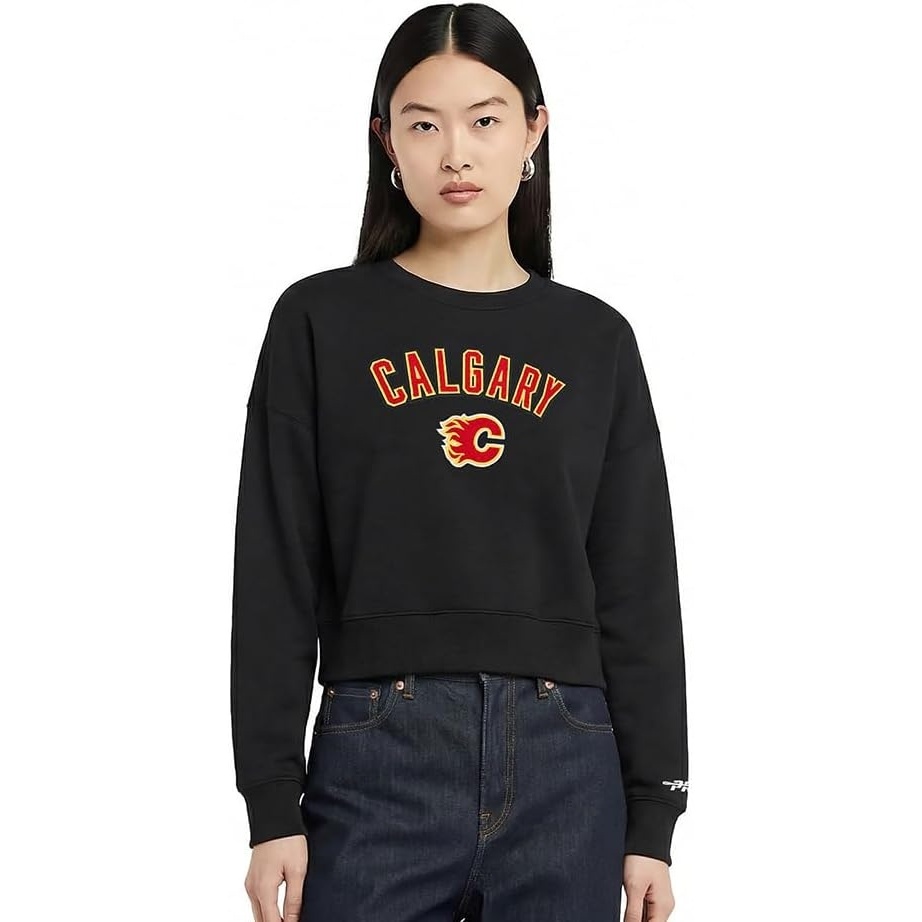 image:imagePro Standard Womens NHL Classic Chenille Brushed Back French Terry Crewneck SweatshirtBlack