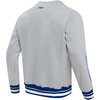 Pro Standard Mens College Classic Chenille Brushed Back French Terry Crewneck Sweatshirt(Heather Grey/Dodger Blue)