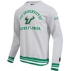 Pro Standard Mens College Classic Chenille Brushed Back French Terry Crewneck Sweatshirt(Heather Grey/Green)