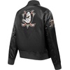 Pro Standard Womens NHL Classic Chenille Satin Satin Jacket(Black)