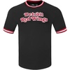 Pro Standard NHL Mens Pro Standard Mens NHL Classic Chenille Cotton Double Knit Short Sleeve Tee(Black/Red)