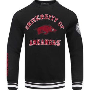 Pro Standard Mens College Classic Chenille Brushed Back French Terry Crewneck Sweatshirt(Black)