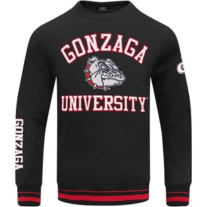Pro Standard Mens College Classic Chenille Brushed Back French Terry Crewneck Sweatshirt(Black/Red/Black)