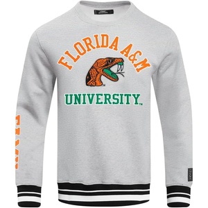 Pro Standard Mens College Classic Chenille Brushed Back French Terry Crewneck Sweatshirt(Heather Gray/Black)