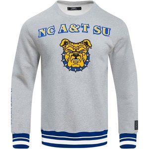 Pro Standard Mens College Classic Chenille Brushed Back French Terry Crewneck Sweatshirt(Heather Grey/Dodger Blue)