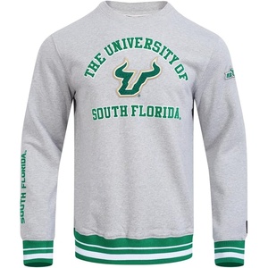 Pro Standard Mens College Classic Chenille Brushed Back French Terry Crewneck Sweatshirt(Heather Grey/Green)