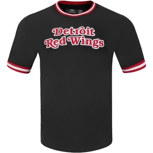 Pro Standard NHL Mens Pro Standard Mens NHL Classic Chenille Cotton Double Knit Short Sleeve Tee(Black/Red)