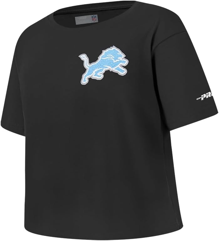 image:imagePro Standard Big Girls NFL Detroit Lions Classic Essentials Short Sleeve Boxy Tee Black S