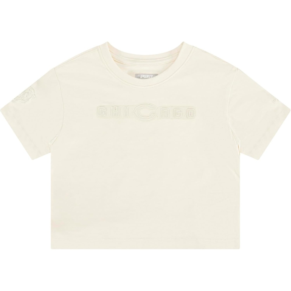 image:imagePro Standard Big Girls NFL Chicago Bears Neutral Short Sleeve Boxy Tee Eggshell XL