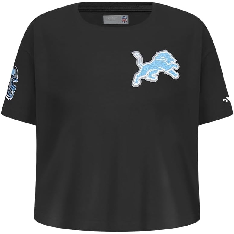 image:imagePro Standard Big Girls NFL Detroit Lions Classic Essentials Short Sleeve Boxy Tee Black S