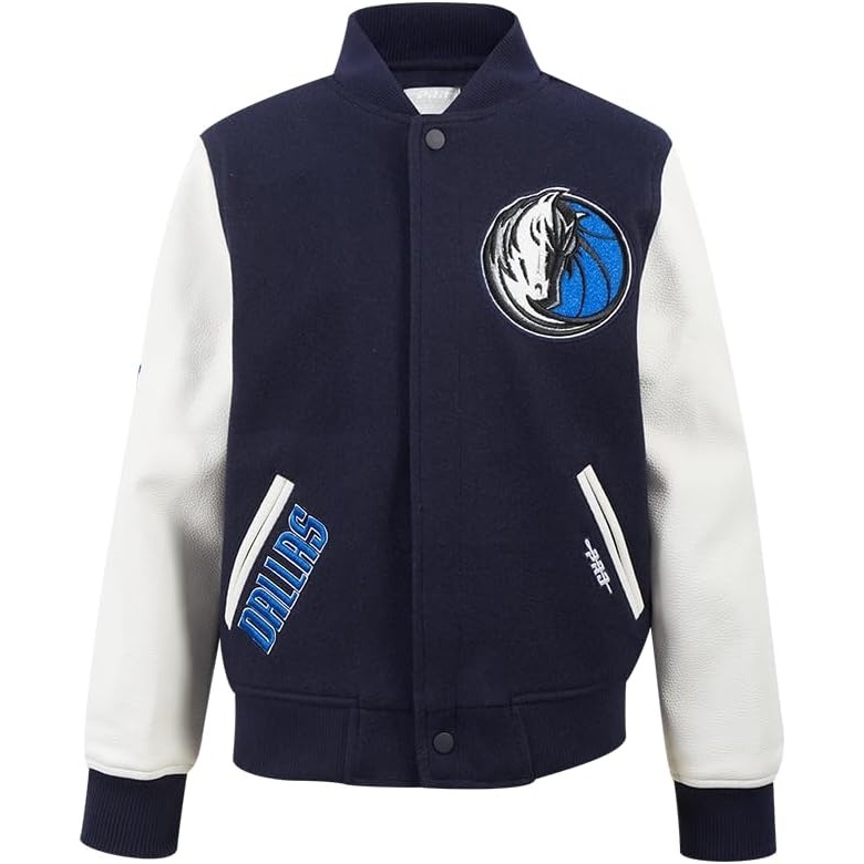 image:imagePro Standard NBA boys Pro Standard Big Boys Nba Classic Chenille Wool Varsity JacketMidnight NavyWhite
