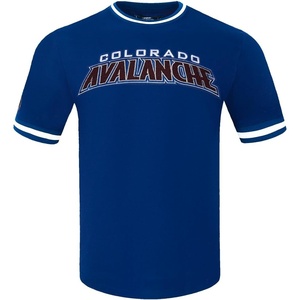 Pro Standard NHL Mens Pro Standard Mens NHL Classic Chenille Cotton Double Knit Short Sleeve Tee(Dodger Blue)