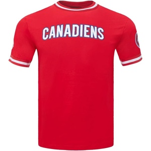 Pro Standard NHL Mens Pro Standard Mens NHL Classic Chenille Cotton Double Knit Short Sleeve Tee(Red)