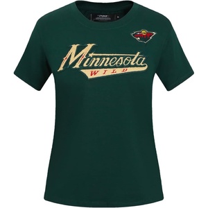 Pro Standard NHL Womens Pro Standard Womens NHL Classic Chenille Short Sleeve Slim Fit Tee(Forest Green)