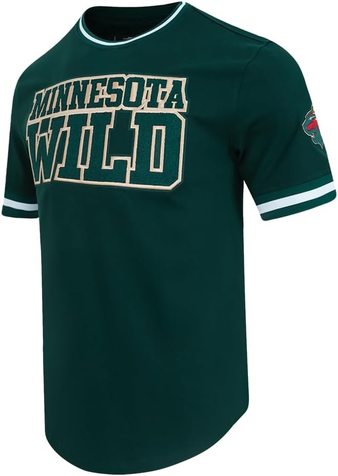 image:imagePro Standard Mens NHL Minnesota Wild Classic Chenille Short Sleeve Tee Forest Green S