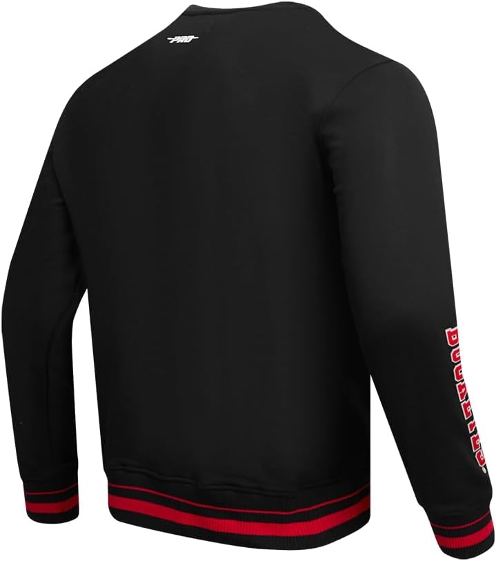 image:imagePro Standard Mens Pro Standard Mens Classic Chenille Brushed Back French Terry Crewneck SweatshirtBlackRedBlack
