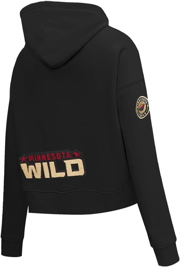 image:imagePro Standard Womens NHL Classic Chenille Brushed Back French Terry Cropped Pullover HoodieBlack