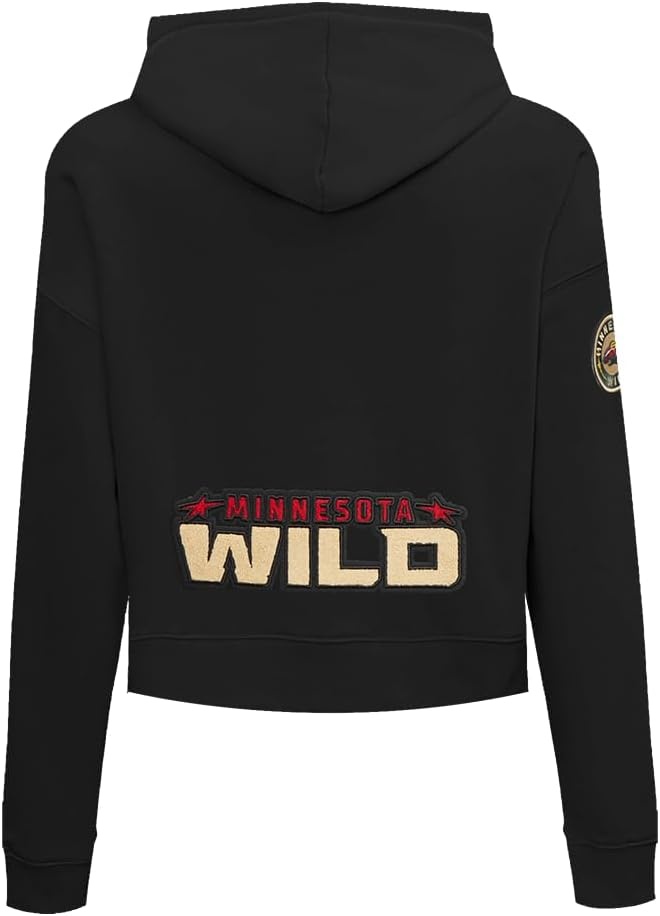 image:imagePro Standard Womens NHL Classic Chenille Brushed Back French Terry Cropped Pullover HoodieBlack