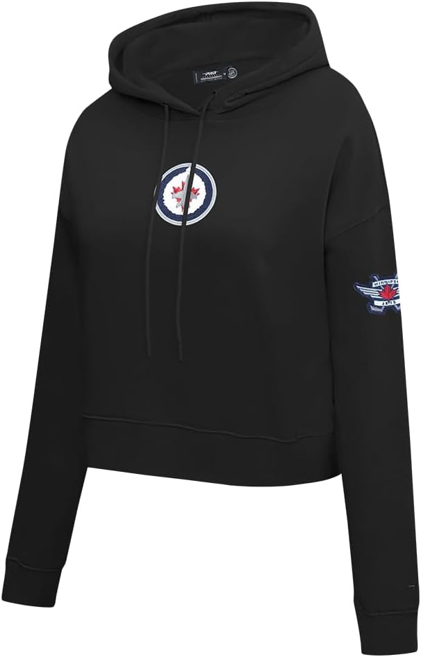 image:imagePro Standard Womens NHL Classic Chenille Brushed Back French Terry Cropped Pullover HoodieBlack