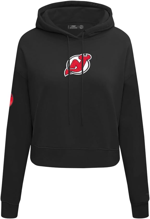 image:imagePro Standard Womens NHL Classic Chenille Brushed Back French Terry Cropped Pullover HoodieBlack