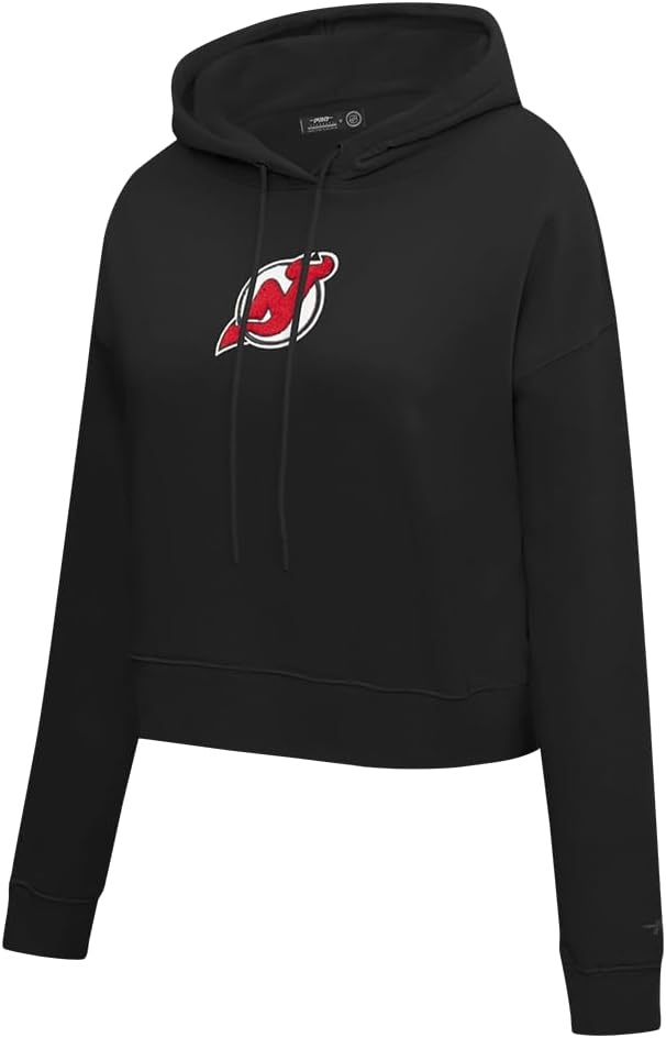 image:imagePro Standard Womens NHL Classic Chenille Brushed Back French Terry Cropped Pullover HoodieBlack