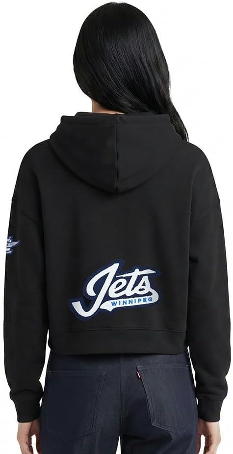 image:imagePro Standard Womens NHL Classic Chenille Brushed Back French Terry Cropped Pullover HoodieBlack