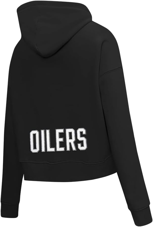 image:imagePro Standard Womens NHL Classic Chenille Brushed Back French Terry Cropped Pullover HoodieBlack