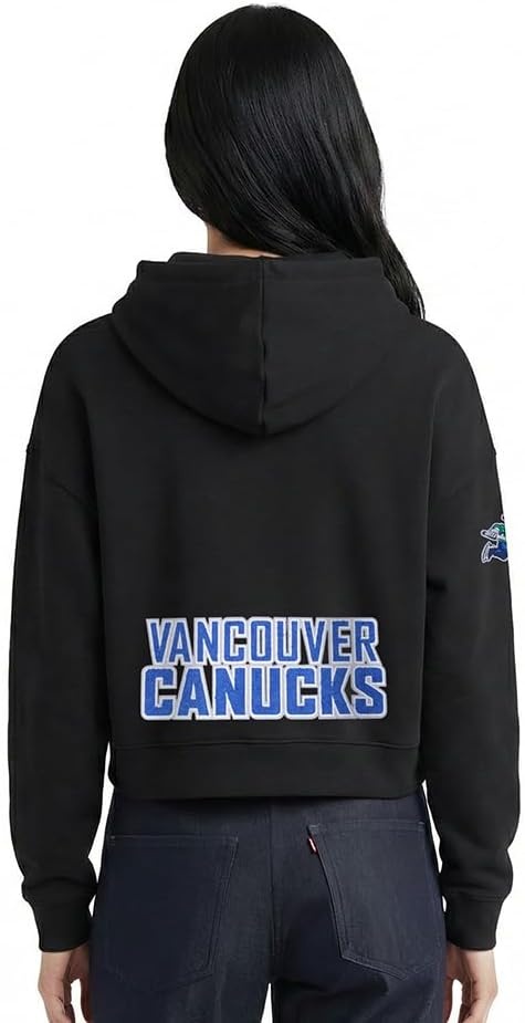 image:imagePro Standard Womens NHL Classic Chenille Brushed Back French Terry Cropped Pullover HoodieBlack