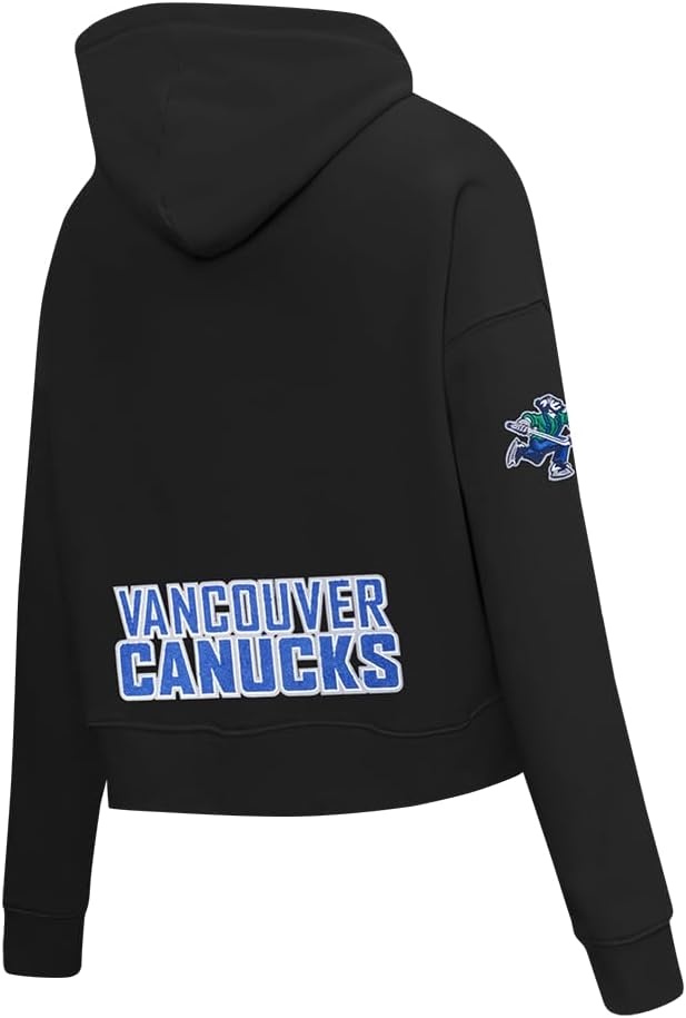 image:imagePro Standard Womens NHL Classic Chenille Brushed Back French Terry Cropped Pullover HoodieBlack