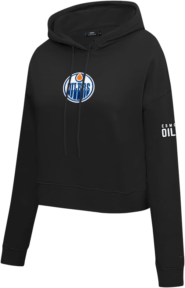 image:imagePro Standard Womens NHL Classic Chenille Brushed Back French Terry Cropped Pullover HoodieBlack