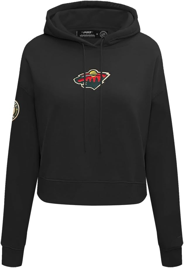 image:imagePro Standard Womens NHL Classic Chenille Brushed Back French Terry Cropped Pullover HoodieBlack