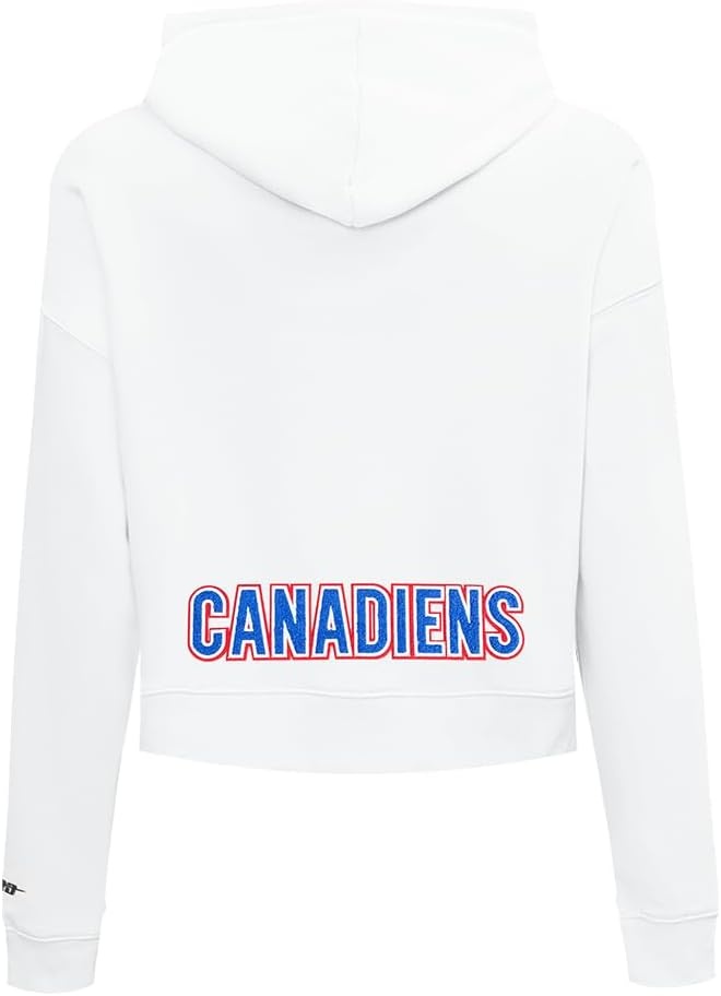 image:imagePro Standard Womens NHL Classic Chenille Brushed Back French Terry Cropped Pullover HoodieWhite