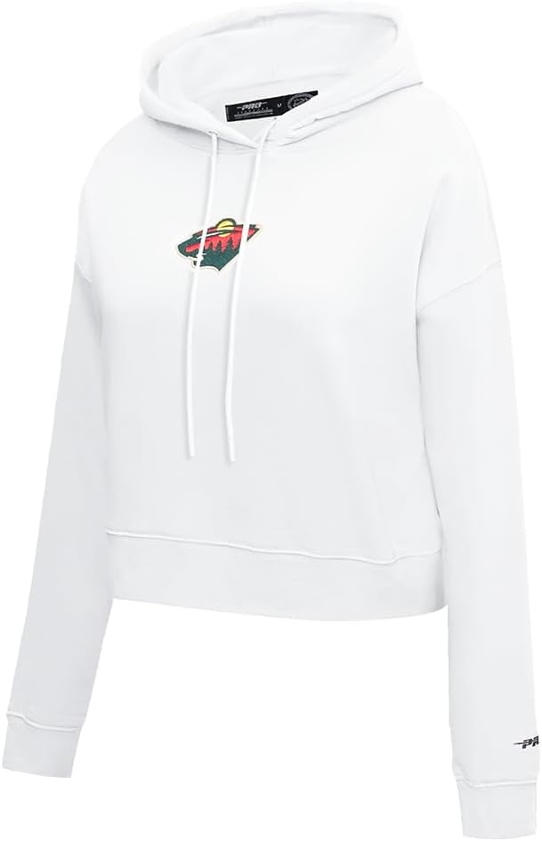 image:imagePro Standard Womens NHL Classic Chenille Brushed Back French Terry Cropped Pullover HoodieWhite