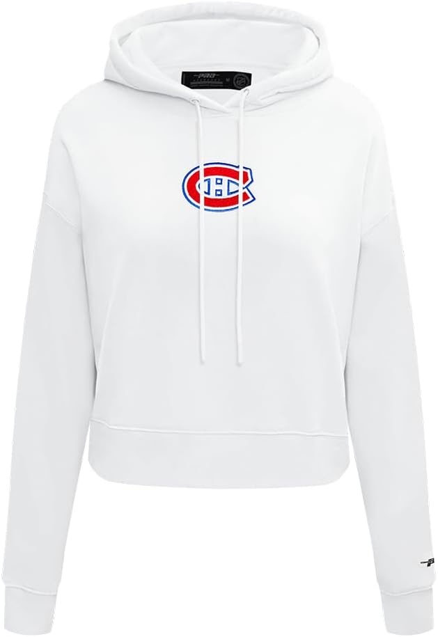 image:imagePro Standard Womens NHL Classic Chenille Brushed Back French Terry Cropped Pullover HoodieWhite
