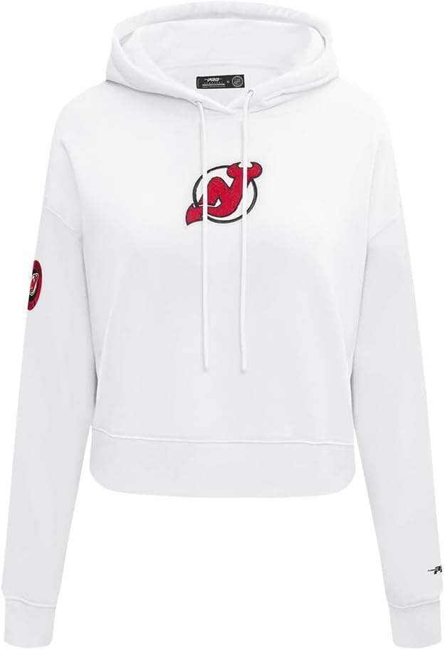 image:imagePro Standard Womens NHL Classic Chenille Brushed Back French Terry Cropped Pullover HoodieWhite