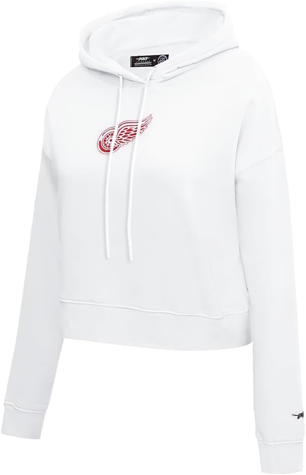 image:imagePro Standard Womens NHL Classic Chenille Brushed Back French Terry Cropped Pullover HoodieWhite