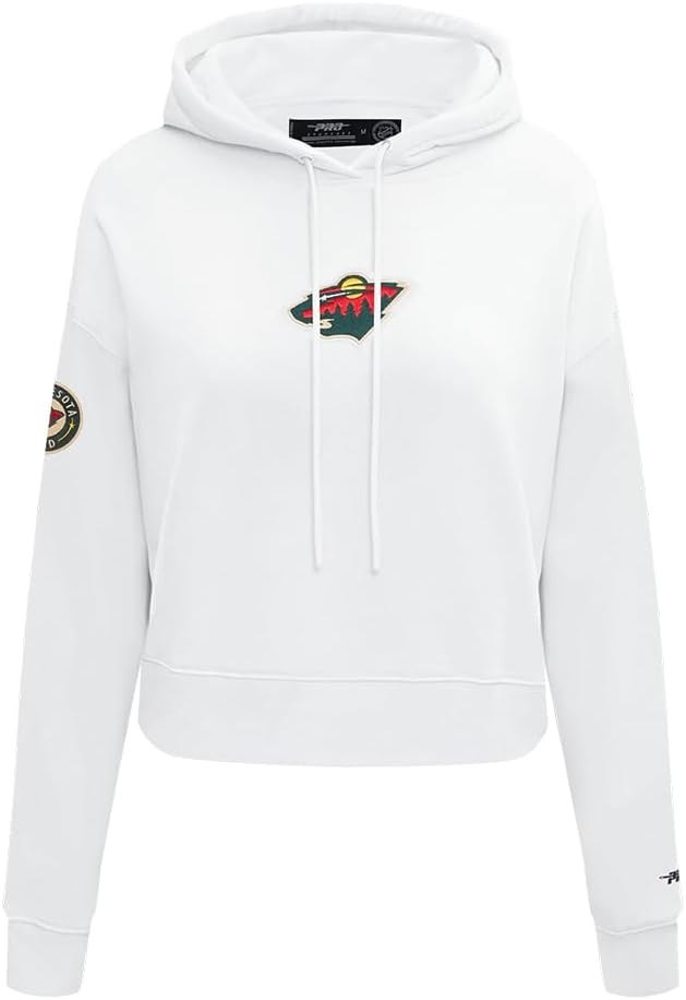 image:imagePro Standard Womens NHL Classic Chenille Brushed Back French Terry Cropped Pullover HoodieWhite