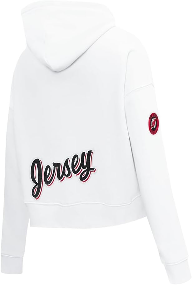 image:imagePro Standard Womens NHL Classic Chenille Brushed Back French Terry Cropped Pullover HoodieWhite