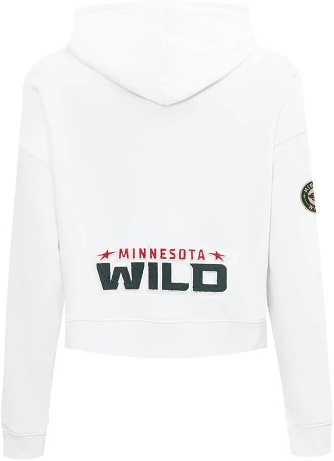 image:imagePro Standard Womens NHL Classic Chenille Brushed Back French Terry Cropped Pullover HoodieWhite