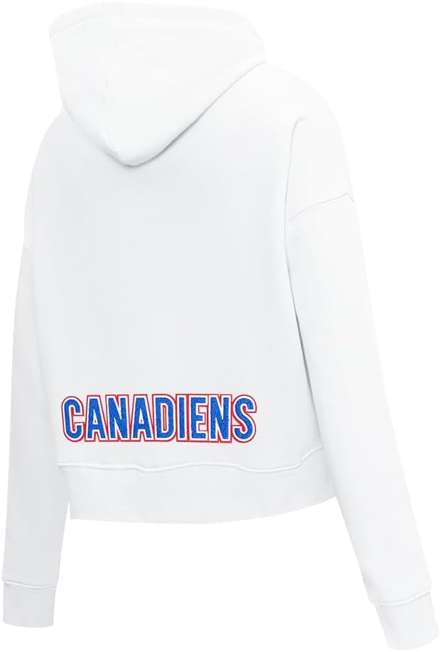 image:imagePro Standard Womens NHL Classic Chenille Brushed Back French Terry Cropped Pullover HoodieWhite