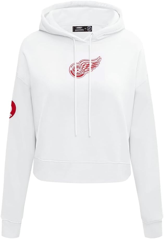 image:imagePro Standard Womens NHL Classic Chenille Brushed Back French Terry Cropped Pullover HoodieWhite