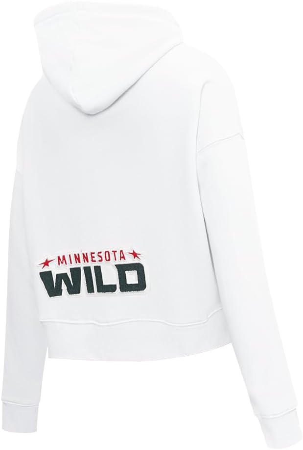 image:imagePro Standard Womens NHL Classic Chenille Brushed Back French Terry Cropped Pullover HoodieWhite
