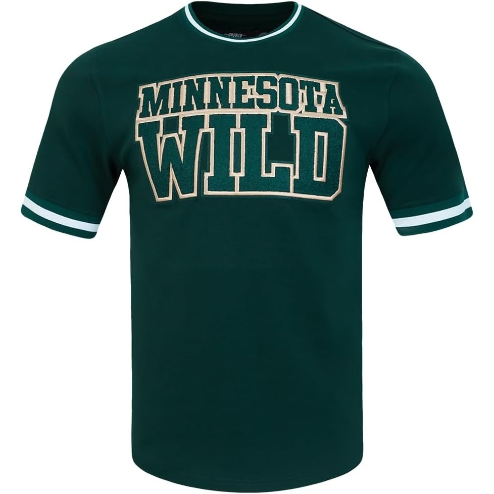 image:imagePro Standard Mens NHL Minnesota Wild Classic Chenille Short Sleeve Tee Forest Green S