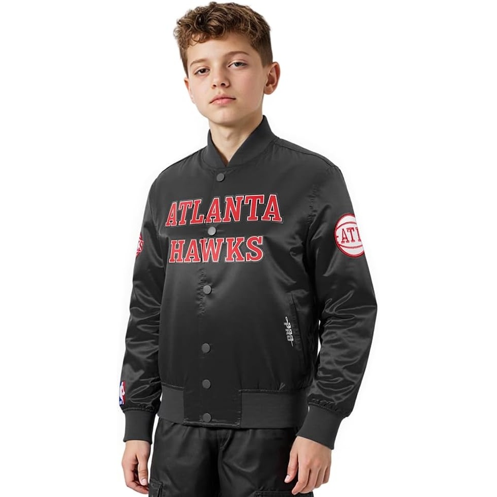 image:imagePro Standard NBA boys Pro Standard Big Boys Nba Classic Chenille Satin JacketBlack