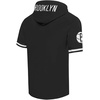 Pro Standard Mens NBA Classic Chenille Cotton Double Knit Short Sleeve Hoodie(Black)