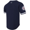 Pro Standard NHL Mens Mens NHL Classic Chenille Cotton Double Knit Short Sleeve Tee(Midnight Navy)