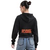 Pro Standard Womens NHL Classic Chenille Brushed Back French Terry Cropped Pullover Hoodie(Black)