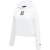 Pro Standard Womens NHL Classic Chenille Brushed Back French Terry Cropped Pullover Hoodie(White)