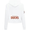 Pro Standard Womens NHL Classic Chenille Brushed Back French Terry Cropped Pullover Hoodie(White)