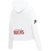 Pro Standard Womens NHL Classic Chenille Brushed Back French Terry Cropped Pullover Hoodie(White)